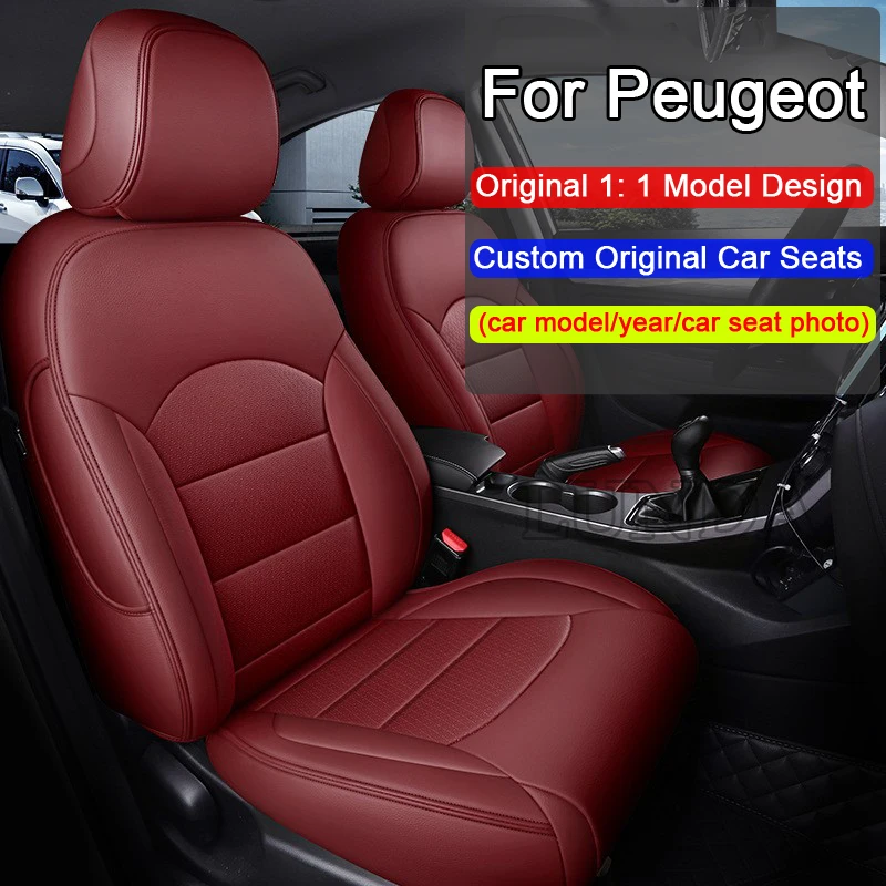 

Custom Car Seat Covers 5 seats For Peugeot 2008 206 207 3008 301 307 308 4008 408 5008 508 Cushion Car Seat protective cover