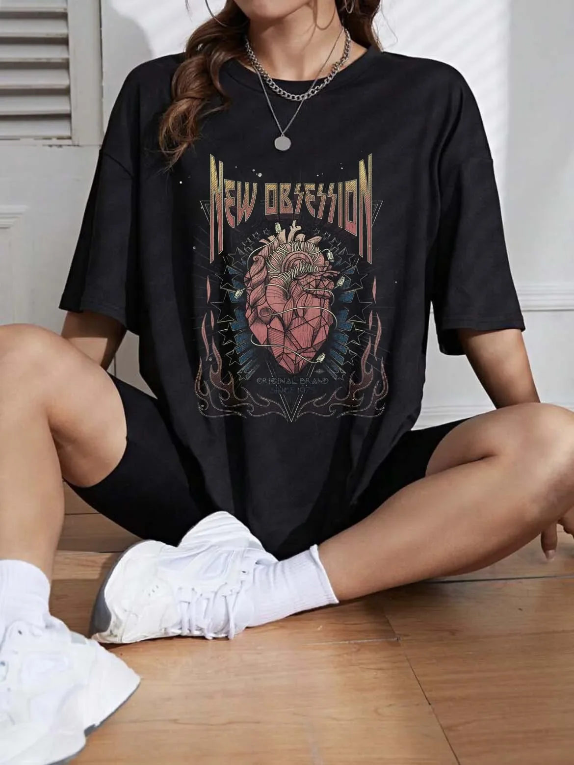 

Clothing Printing Street Fun Pattern Fashion Trend Women's 2000s Summer Fashion T-Shirt Short Sleeve Casual Versatile T-Shirt.
