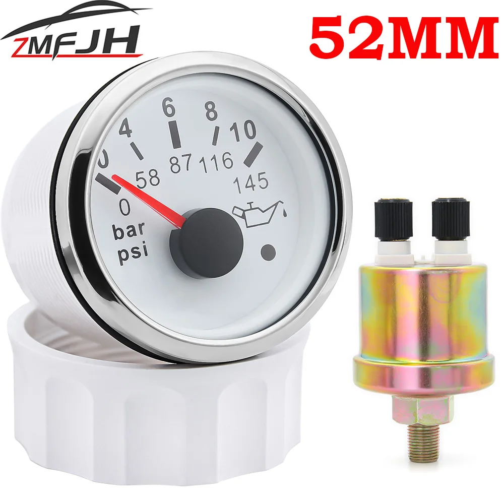 

Масляный Пресс AD 0-10 бар, измеритель давления, для лодки и автомобиля, 145PSI 52 мм, красная подсветка, 1/8NPT