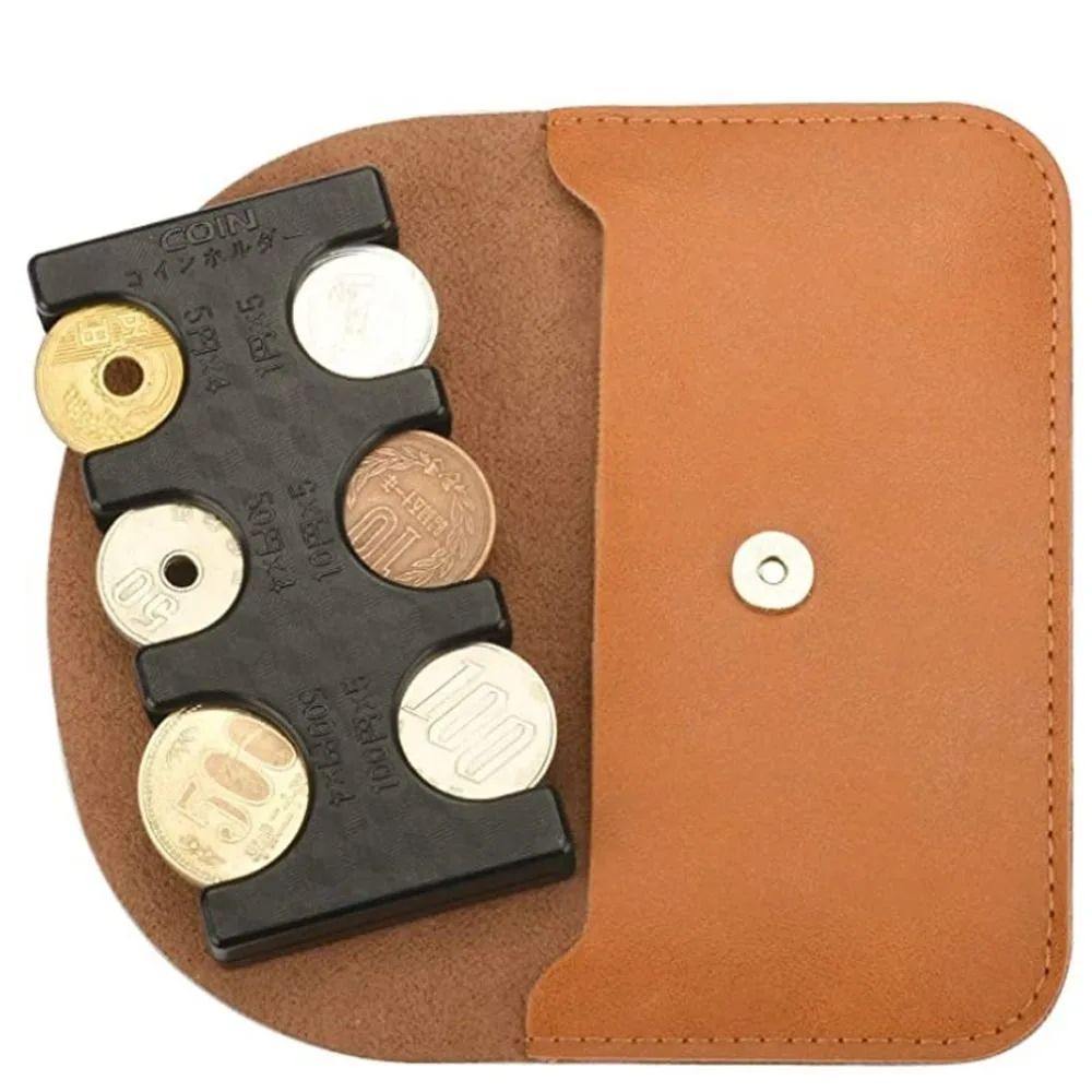 Multi-position Coin Money Clip Plastic Purse Pocket Coin Dispenser Ultralight Wallets Solid Color Money Bag Portable Pocket Metal Money Clip Leather Coin Purse