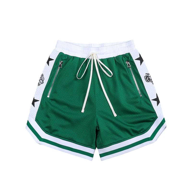 

New casual sports stitching mesh shorts men's summer loose large size fitness running training quick-drying jogging shorts