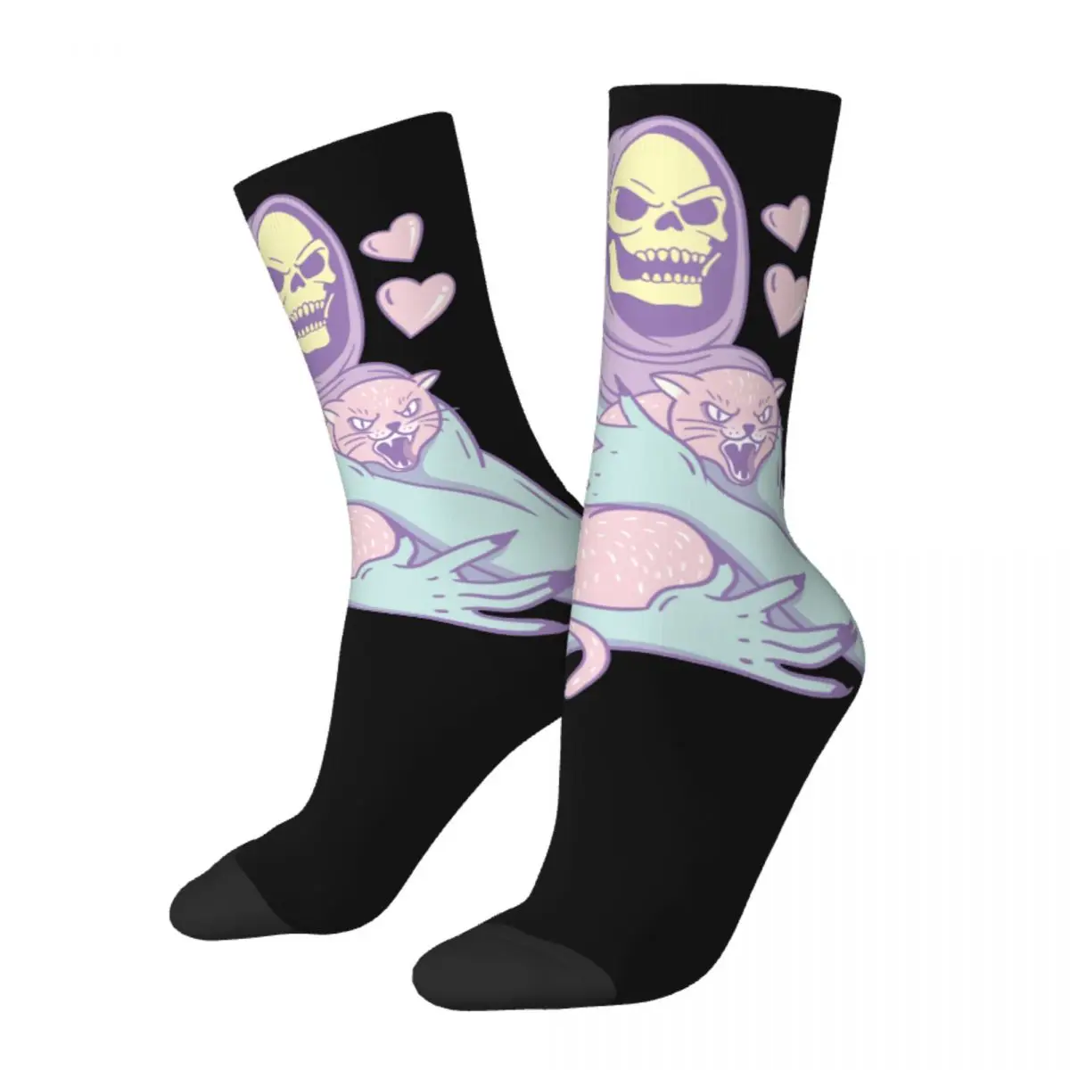 

Harajuku Skeletor's Cat He-Man And The Masters Of The Universe Basketball Socks Polyester Long Socks for Women Men