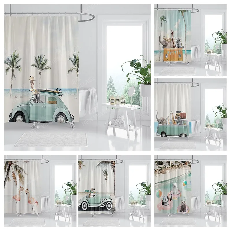 

Waterproof fabric shower curtain Bathroom curtain accessories 180x200 Bath curtain for shower 240*200 nordic boho decor 240x200