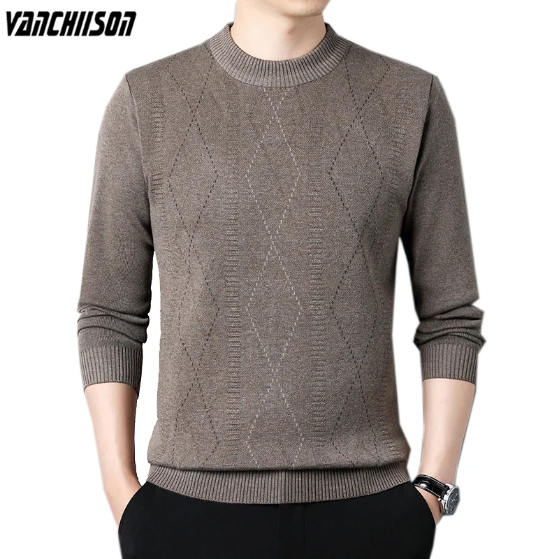 

Men Knit Jumpers Tops Sweater Pullover Thick for Autumn Winter Argyle Pattern Male Retro Vintage Fashion Casual Clothing 00355
