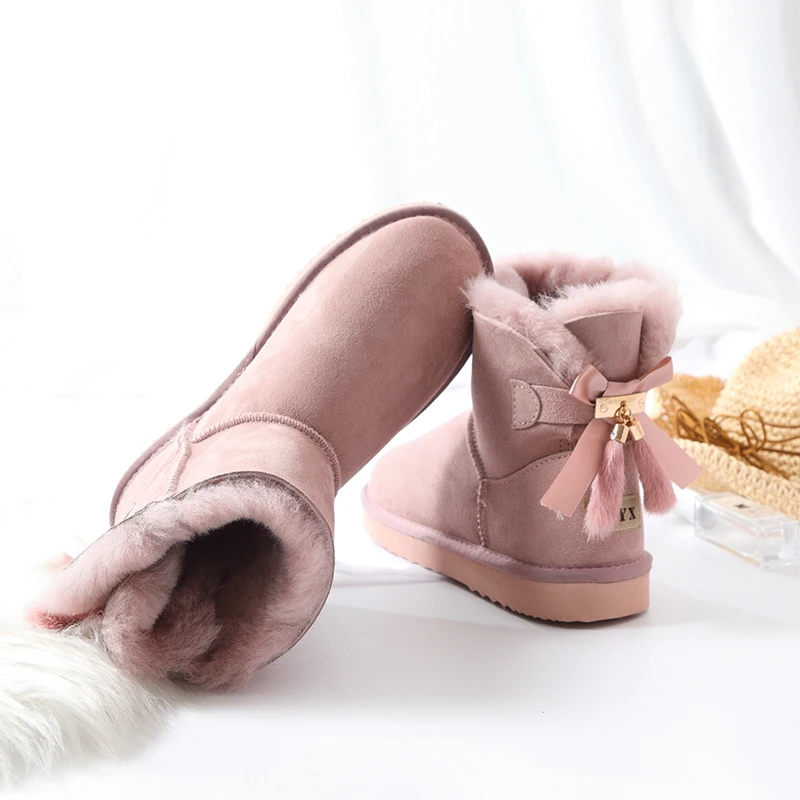 

2023 Best Selling Plus Size Real Sheepskin Women's Winter Classic Woman Snow Boots Genuine Sheepskin Women Boots Women Shoes
