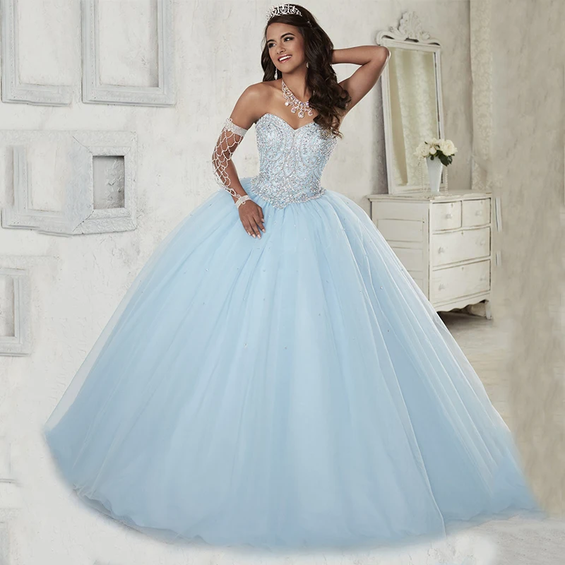 

Sweetheart Crystal Quinceañeras Dresses Vestidos De 15 Años Quinceanera Birthday Sweet 16 Beaded Ball Gown Evening 2024 فساتين