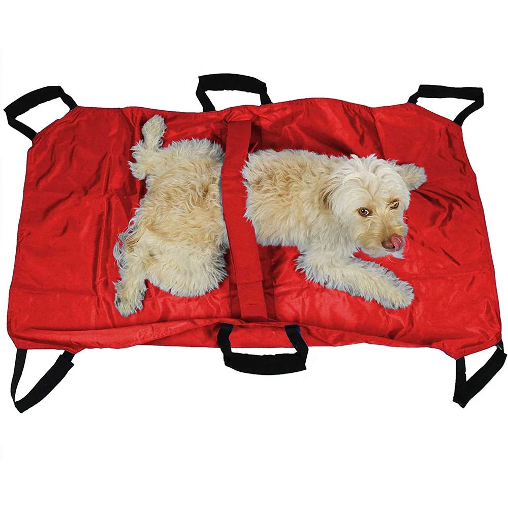 FoldableCanvasStretcherEmergencyHandgripsBeltPortableDogEmergencyStretcherForPet