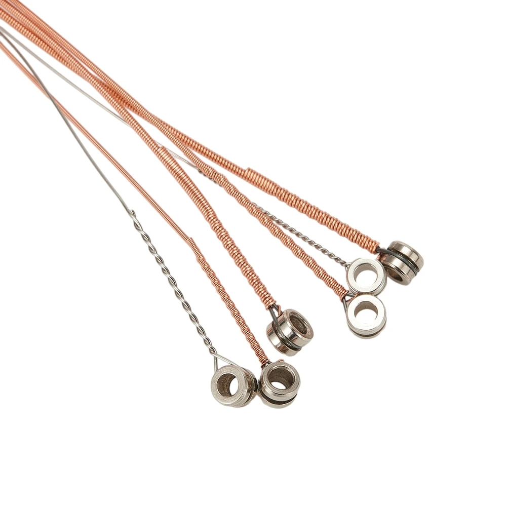 

Acoustic Guitar Strings Professional Grade Copper Set Of 6 Strings 011-052in Stainless Steel Color Durable Material