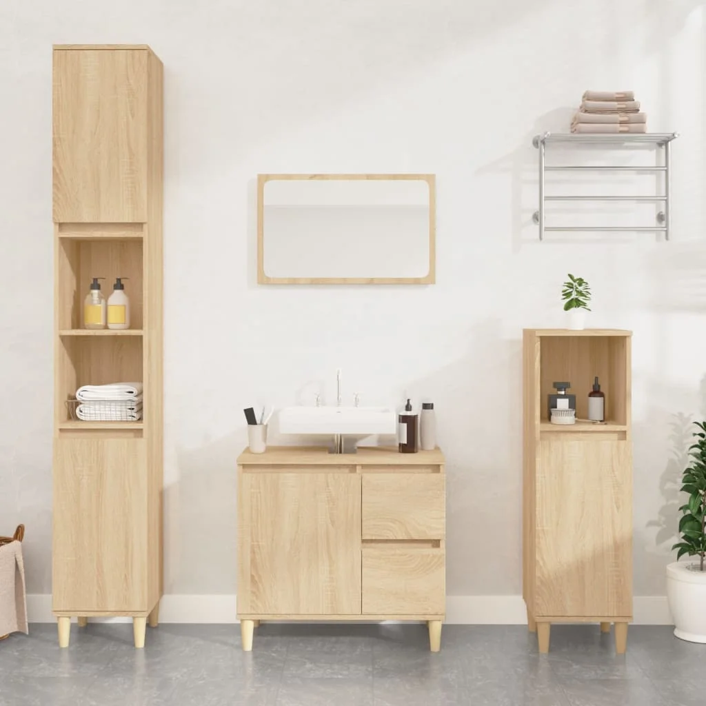 Mobiletto Del Bagno Sonoma Oak 30X30X100 Cm