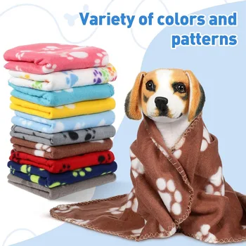 10 Pieces Pet Blankets with Paw Print Dog Cat Fleece Blankets Soft Warm Sleep Mat Pad Bed Cover for Kitten Puppy and Other Smal 2