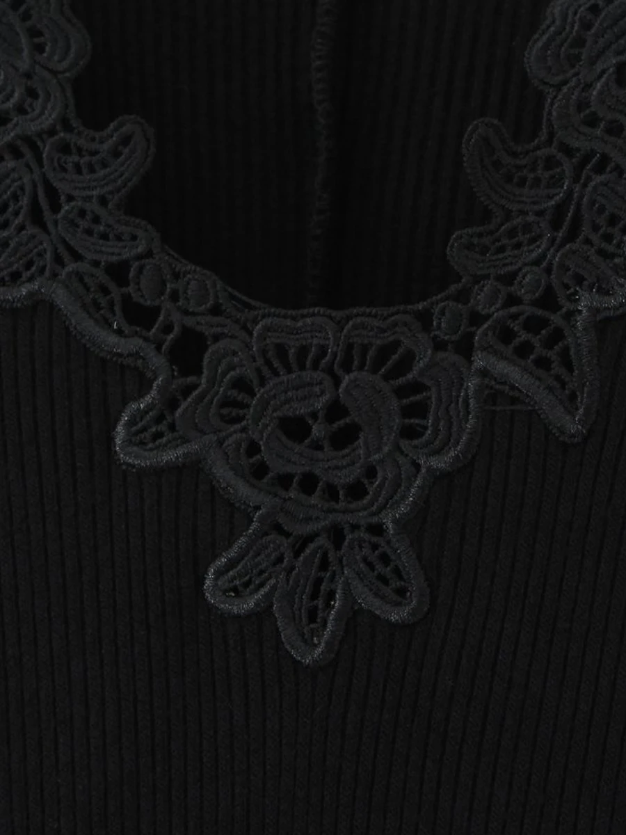 Fashion Plus Size Women's Mermaid Dresses Premium Rose Embroidered Lace V-Neck Half Sleeved Knitted French Luxury Fishtail Dress