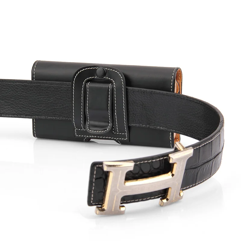 Universal Leather Cell Phone Belt Clip Holster Pouch