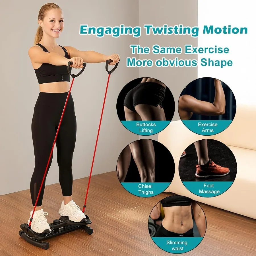 Waist Twister Machine, Adjustable Exercise Twist Board for Women Men, Noiseless Ab Twister for Home Gym Equipment, 330 lbs Capac