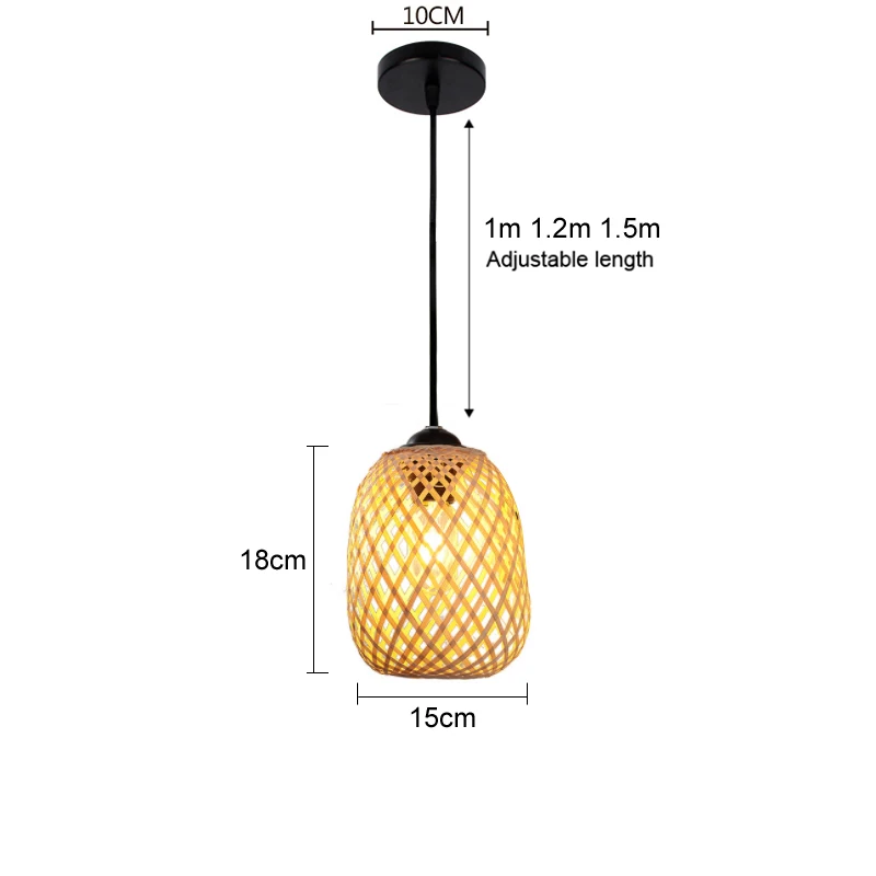 Bamboo Pendant Lamp Hand Knitted Chinese Style Weaving Hanging Lamps 18/19/30cm Restaurant Home Decor Lighting Fixtures home depot pendant lights Pendant Lights