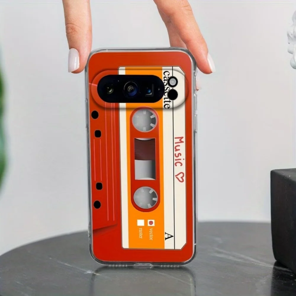 Vintage Cassette Pattern Soft TPU Anti-Slip Phone Cover