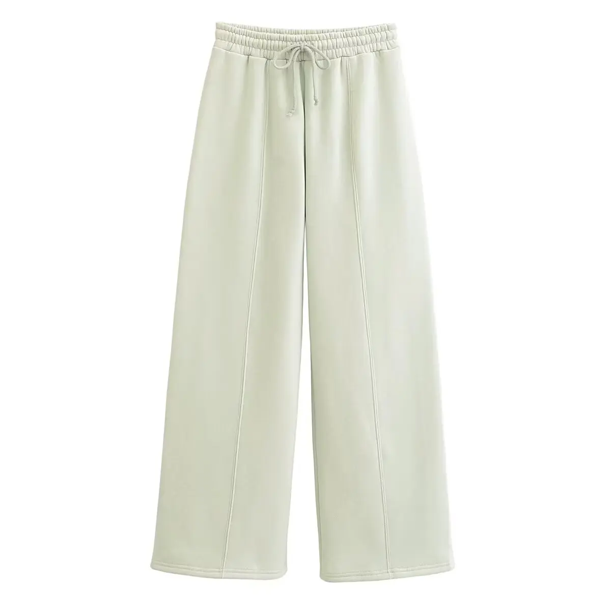 thumbnail image 1 of HH TRAF Pantalones nuevos de otoño para mujer, pantalones largos holgados sólidos, pantalones largos de franela con cintura alta y cintura elástica salvaje con cordones para mujer, 1 of 5