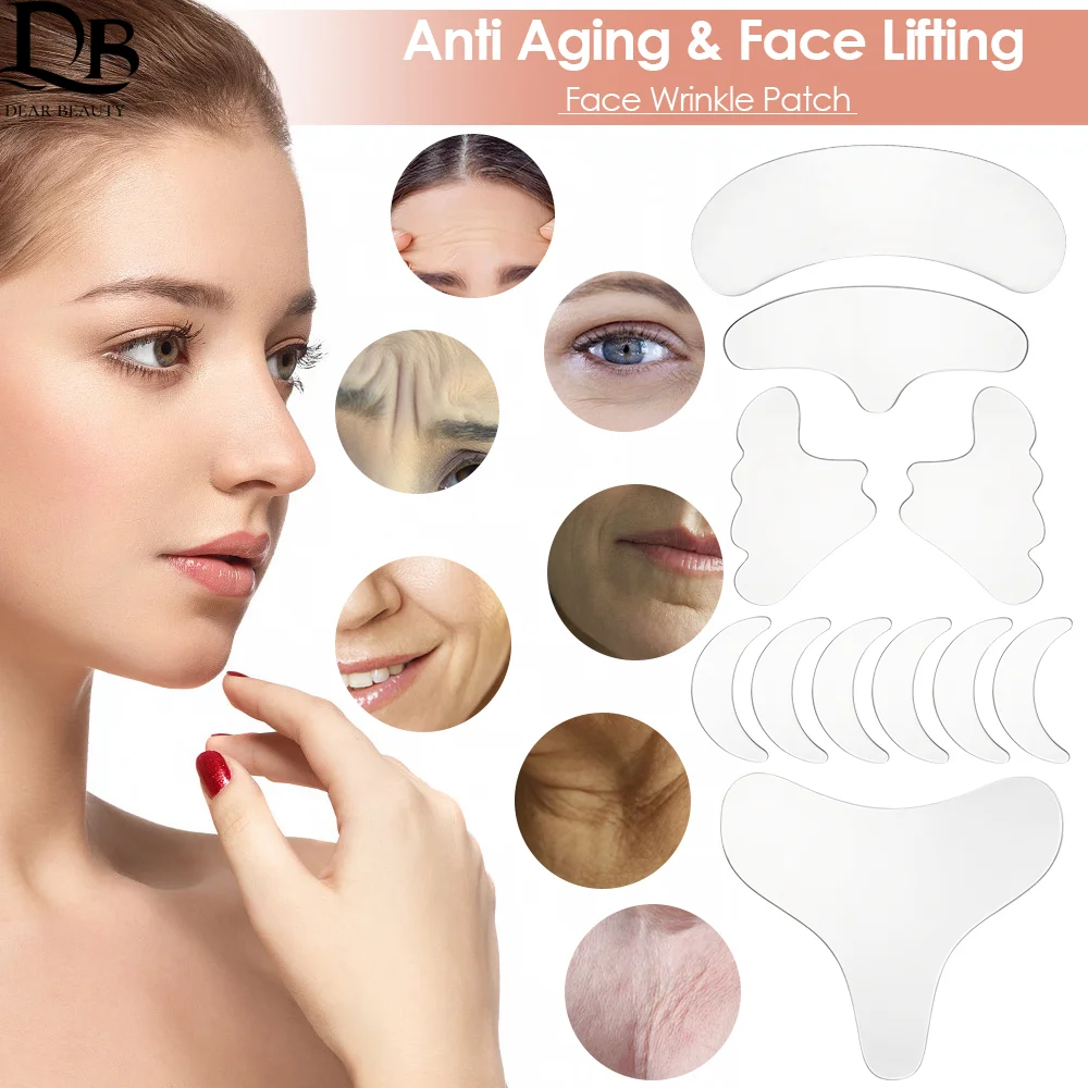 

Reusable Face Wrinkle Remover tapes Silicone Anti-wrinkle Face Forehead Cheek Chin Sticker Anti Aging Face Skin Lifting Patches