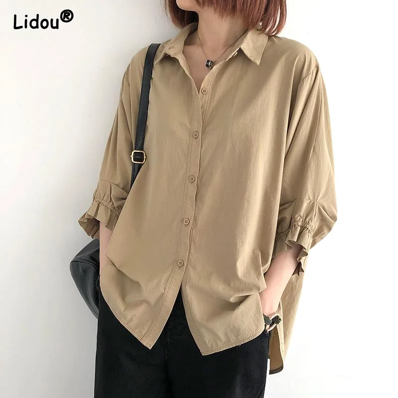 Pockets Turn-down Collar Button Pleated Solid Temperament Neutral Fashionable Korean Casual Spring Summer Women's Clothing Thin thin blazers solid loose autumn winter notched cardigan 2022 women s clothing temperament pockets simple button casual capable