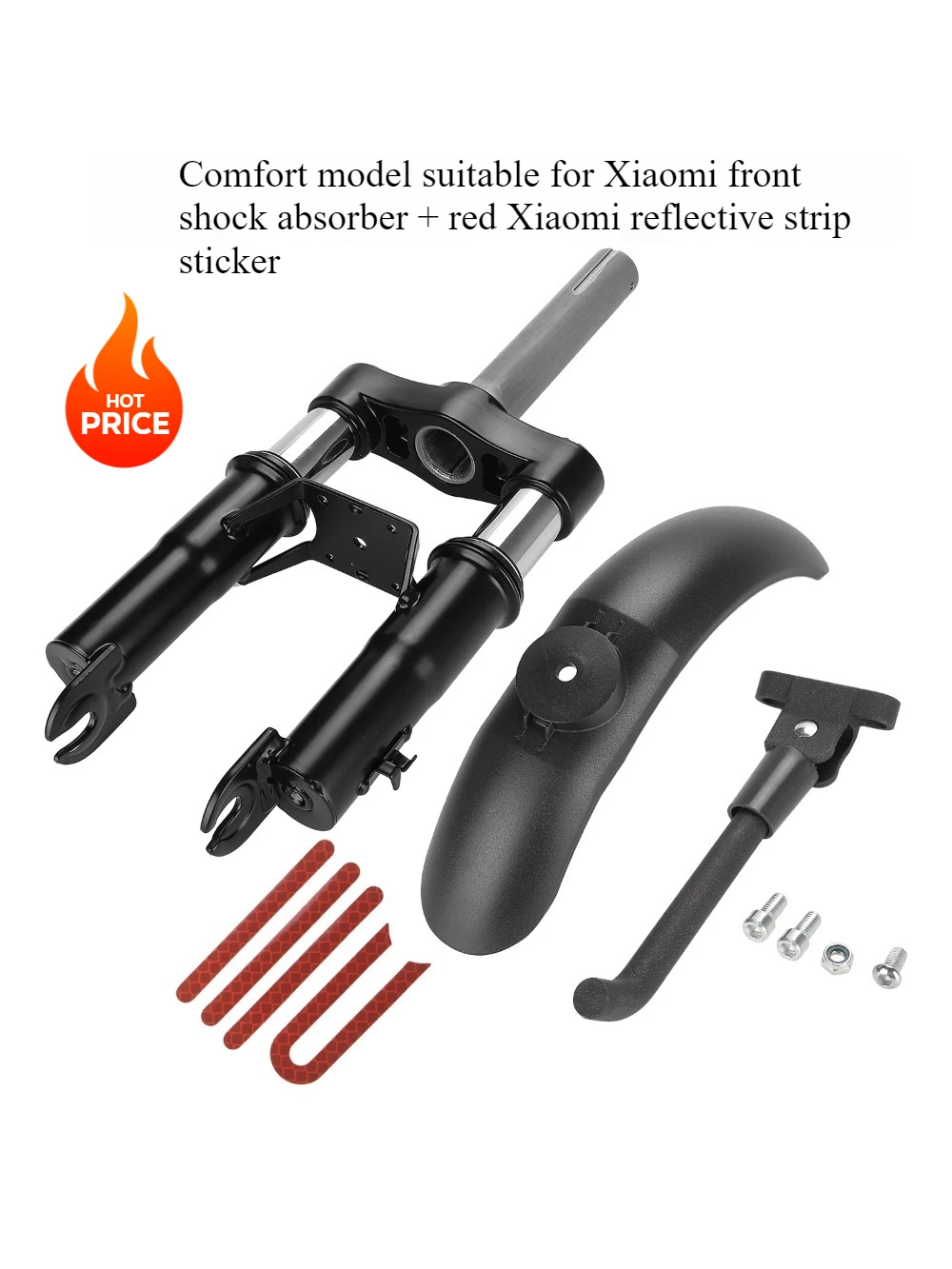 Description Picture 6 of itemElectric scooter suitable for M365 1S Pro Pro2 front fork shock absorber with kickstand and mudguard