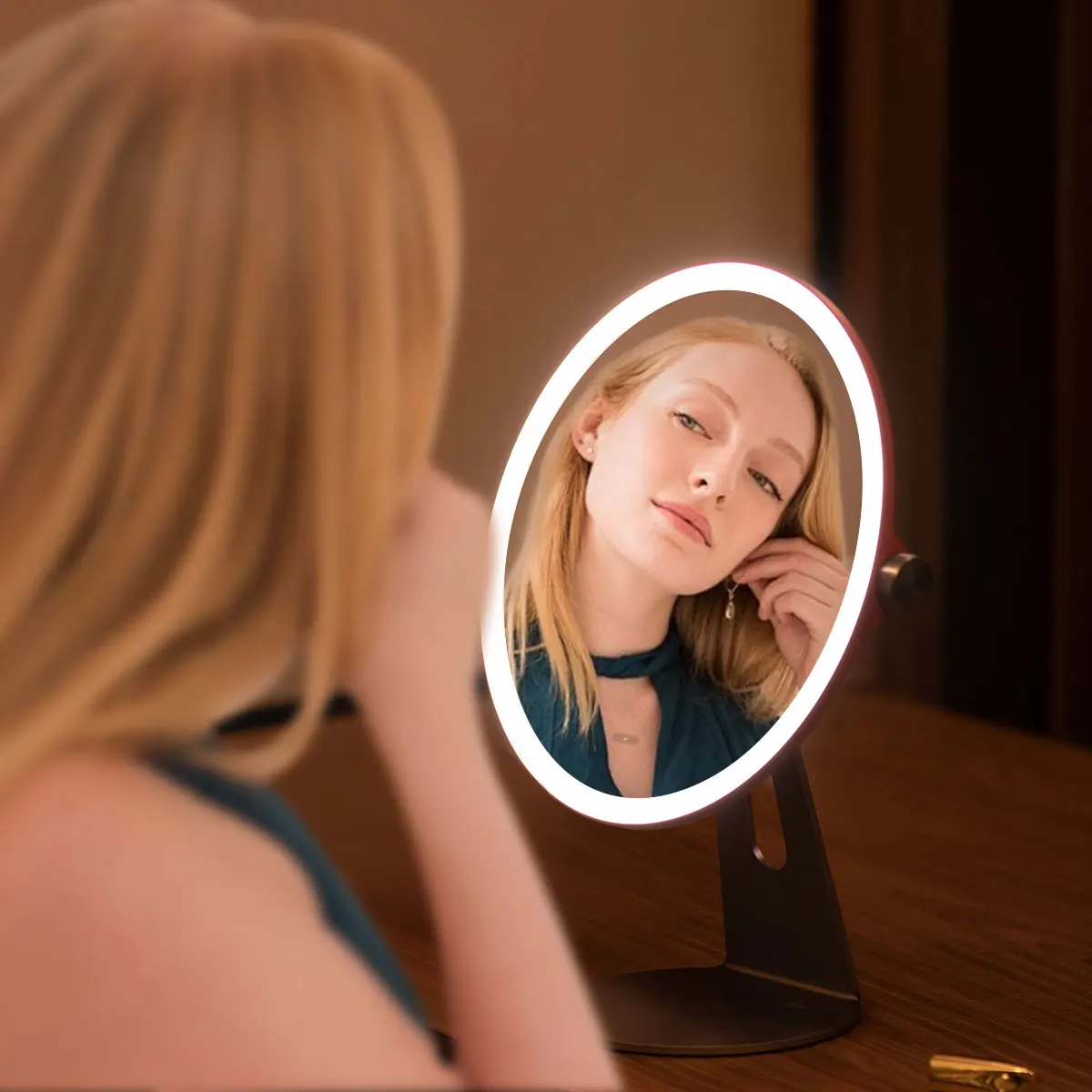 Makeup Mirror With Light White LED Daylight Vanity Mirror 3 Modes With Light Gift USB Cable