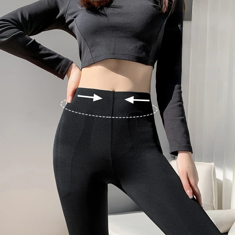 Pants Women Butt-lifting Tights Yoga Sports Running Fitness High Waist 2022 Spring Outerwear Bottoming Shark Leather Pants