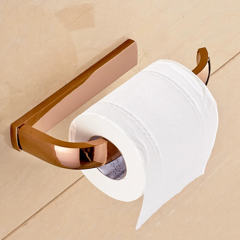 Paper Holder 5 Colors Solid Brass Wall Mount Toilet Paper Holder Bathroom Accessories WC Roll Home Improvement F81351