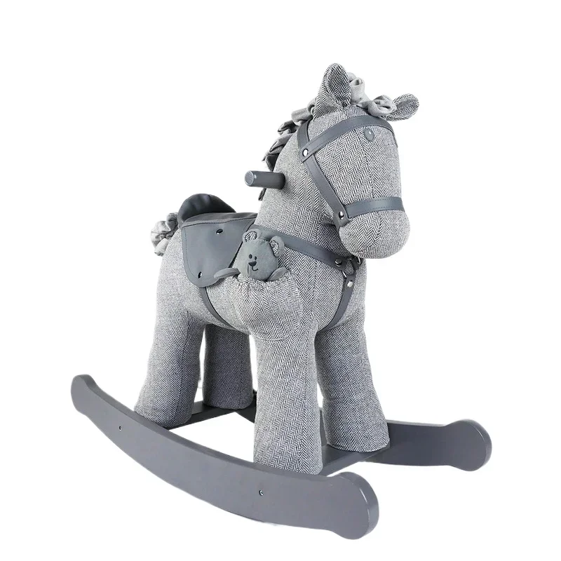 Horse Baby Solid Wood Rocking Horse Baby's First Birthday Toy Gift Carefully designed for the baby Bouncers,Jumpers
