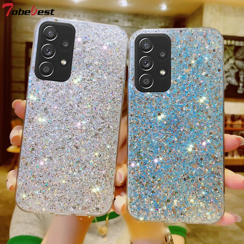 Glänzende Glitzer-Silikonhülle für Samsung Galaxy A12 A22 A32 A42 A52 A72 A11 A21S A31 A51 A71 A81 A02S A03S 4G 5G Soft Bac_voghion.com