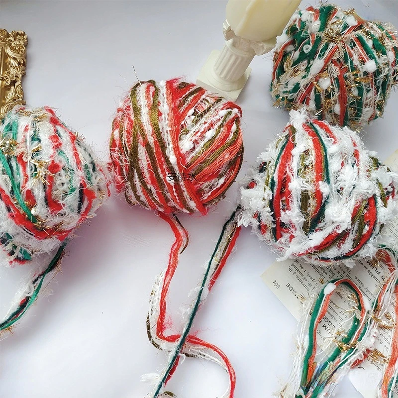 Christmas Special Hand Wool Mixed Thread Diy Tassel Hand Book Decoration Hand Made Knitting Wool Wrapping Thread Yarn Material 3