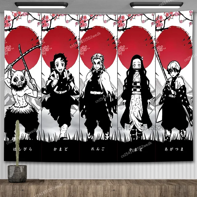 Demon Slayer Anime Illustration Paintings Wall Hanging Tapestry For Bedroom  Kawaii Manga Posters Room Decor Aesthetic Tapestrys - AliExpress