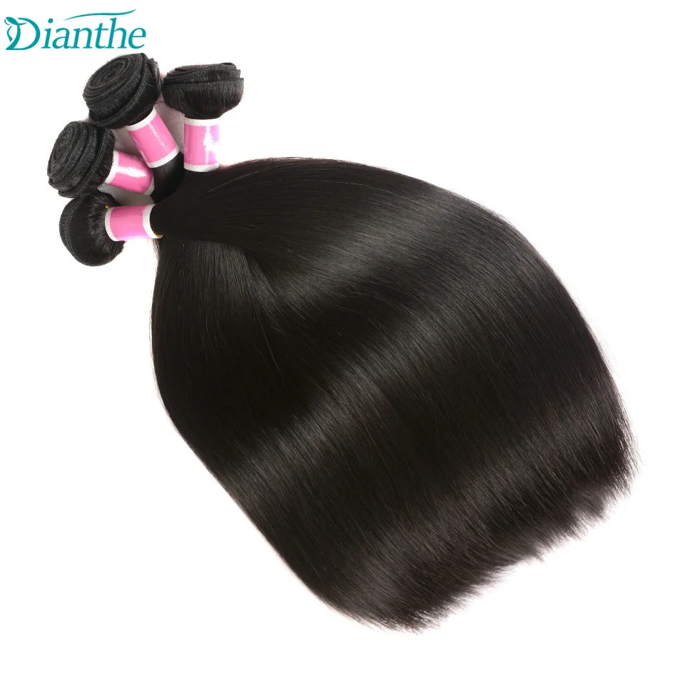 Brazilian Straight Bundles 100% Human Hair Weave 3/4 Pcs Straight Bundles For Women Hair Extensions Human Non-Remy Dianthe
