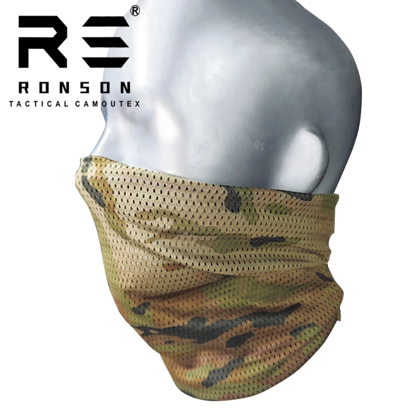 Ronson Camouflage Sun mask full face silk scarf desert windproof headgear bib men's thin face scarf summer riding