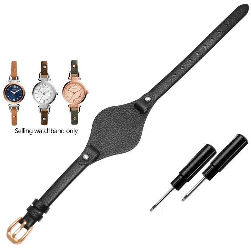 Premium Women's Leather Watchband - 8mm Elegant Strap Replacement