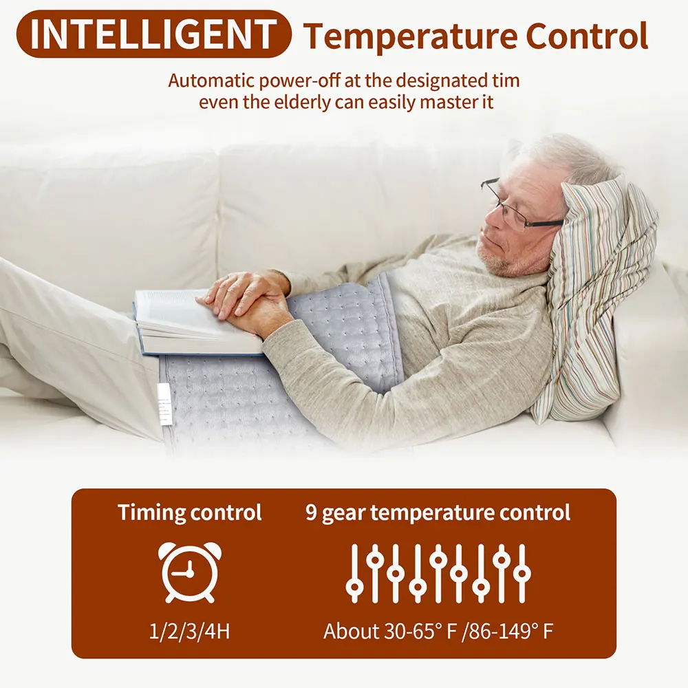 30*60cm Electric Heating Pad 9 Levels Heated Hot Compress Mat Washable Winter Warmer Blanket Heater For Back Neck Shoulder Legs