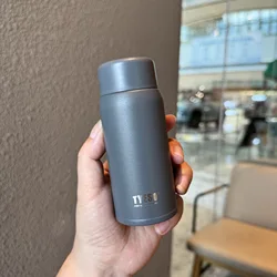 TYESO Portable Mini Thermos - Stainless Steel Insulated Water Bottle, 150ML Cute Tumbler Cup - 200ml (Gray)