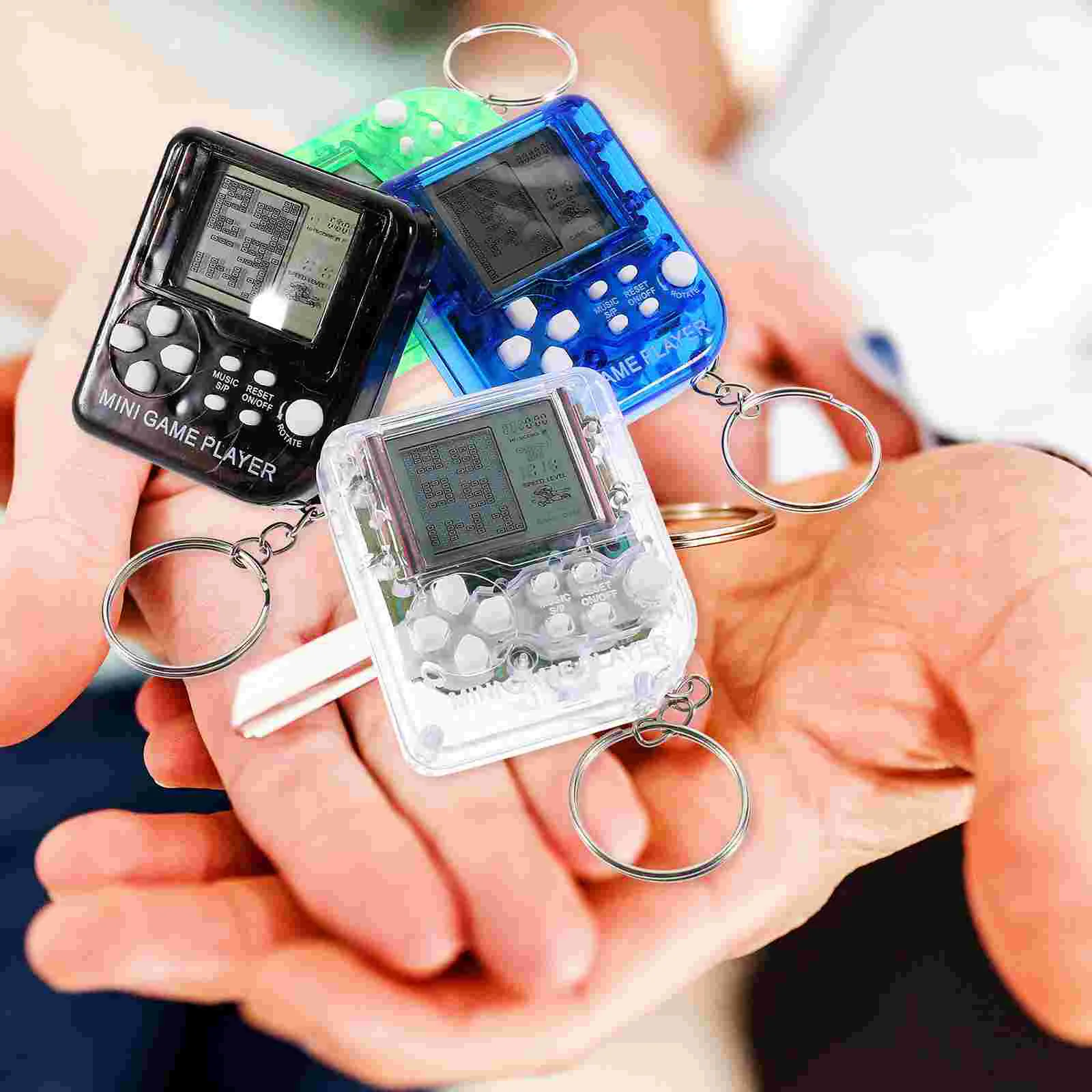 Mini Electronic Game Console Keychain Bag Pendant Charms Creative Decor Machine Hanging Toy