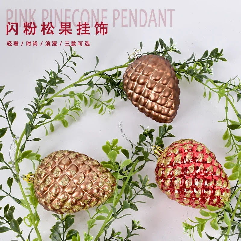 

Festival decorations PVC glitter pine cone pendant pendant Christmas tree shopping mall window scene layout pine cone pendant