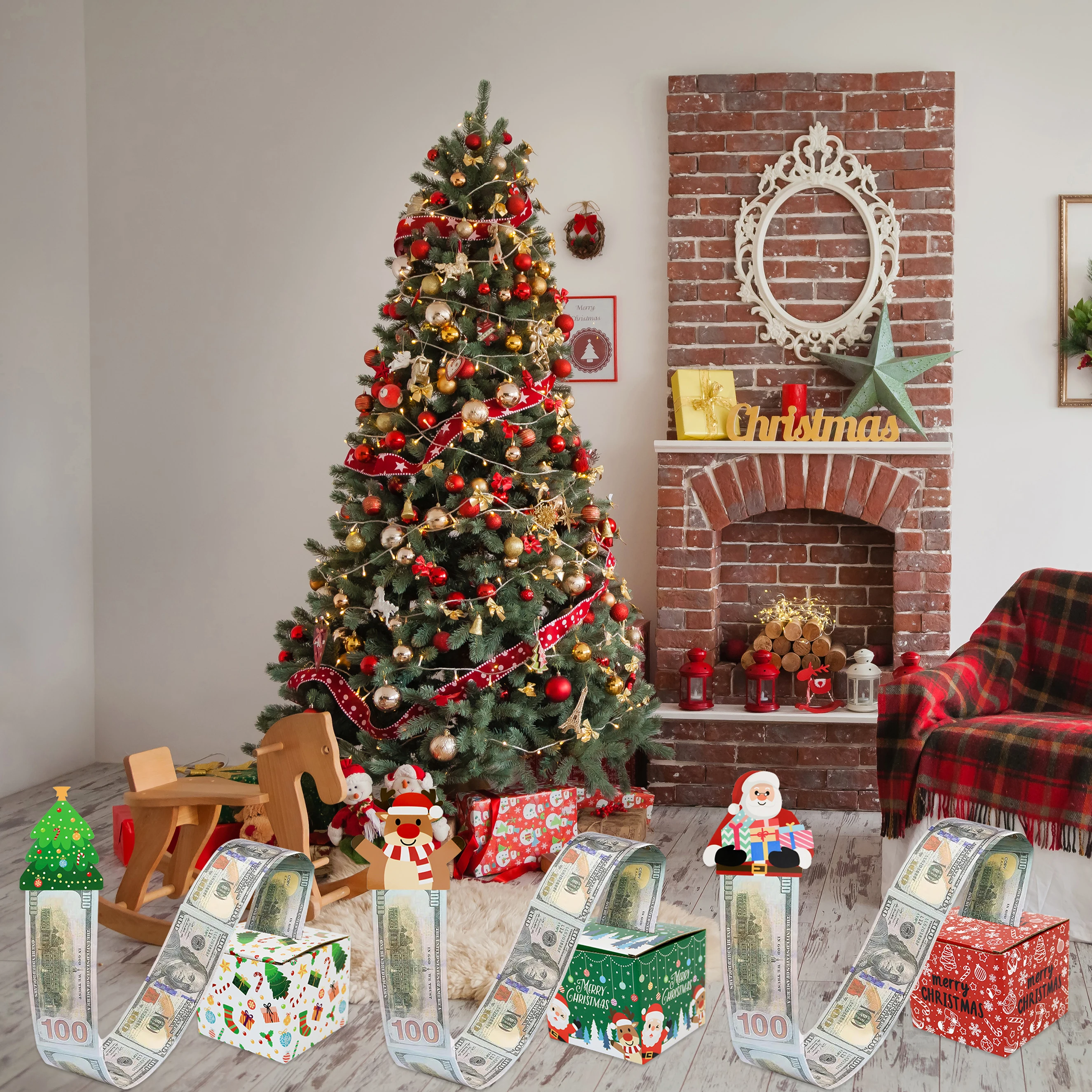 1 x Weihnachts-Spardose zum Ziehen von Bargeld-Geschenken, Überraschungs-Geld-Geschenkboxen für Erwachsene – Detail 4