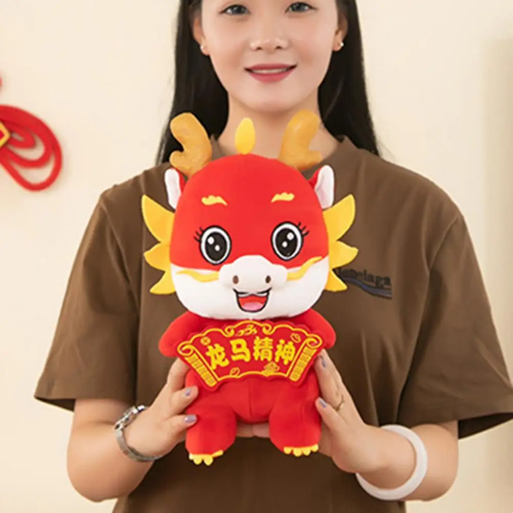 

Уникальный набивной китайский дракон плюши Дракон 2024 года счастливый баннер талисман праздничный домашний декор Новогодний подарок трехмерный