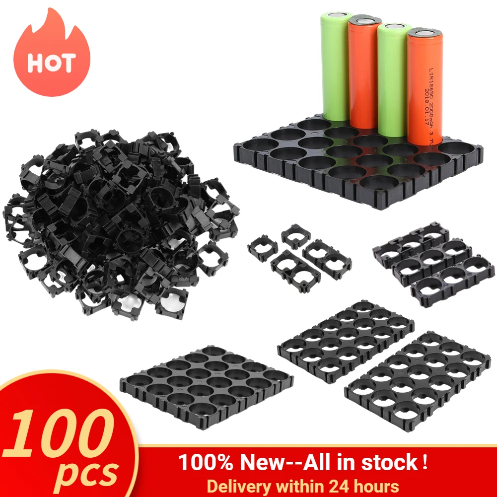 100pcs 18650 Battery Holders Cylindrical Cell Lithium Battery Support