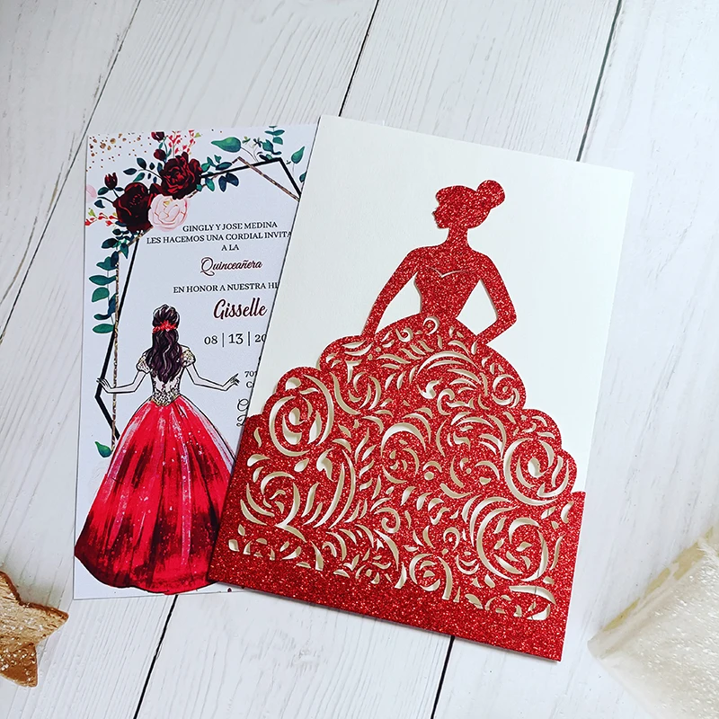 50x Red Glitter White Printable Laser Cut Pocket Princess Quinceanera Invitation Cards With Envelope - Cards & Invitations - AliExpress 50x-red-glitter-white-printable-laser-cut-pocket-princess-quinceanera-invitation-cards-with-envelope-cards-invitations-aliexpress