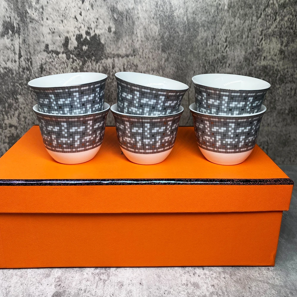 

Sliver 6 Pcs urkish Espresso Cups Ceramic Cup Set For Black Tea Coffee Kitchen Party Drink Ware Home Decor Creative Gifts