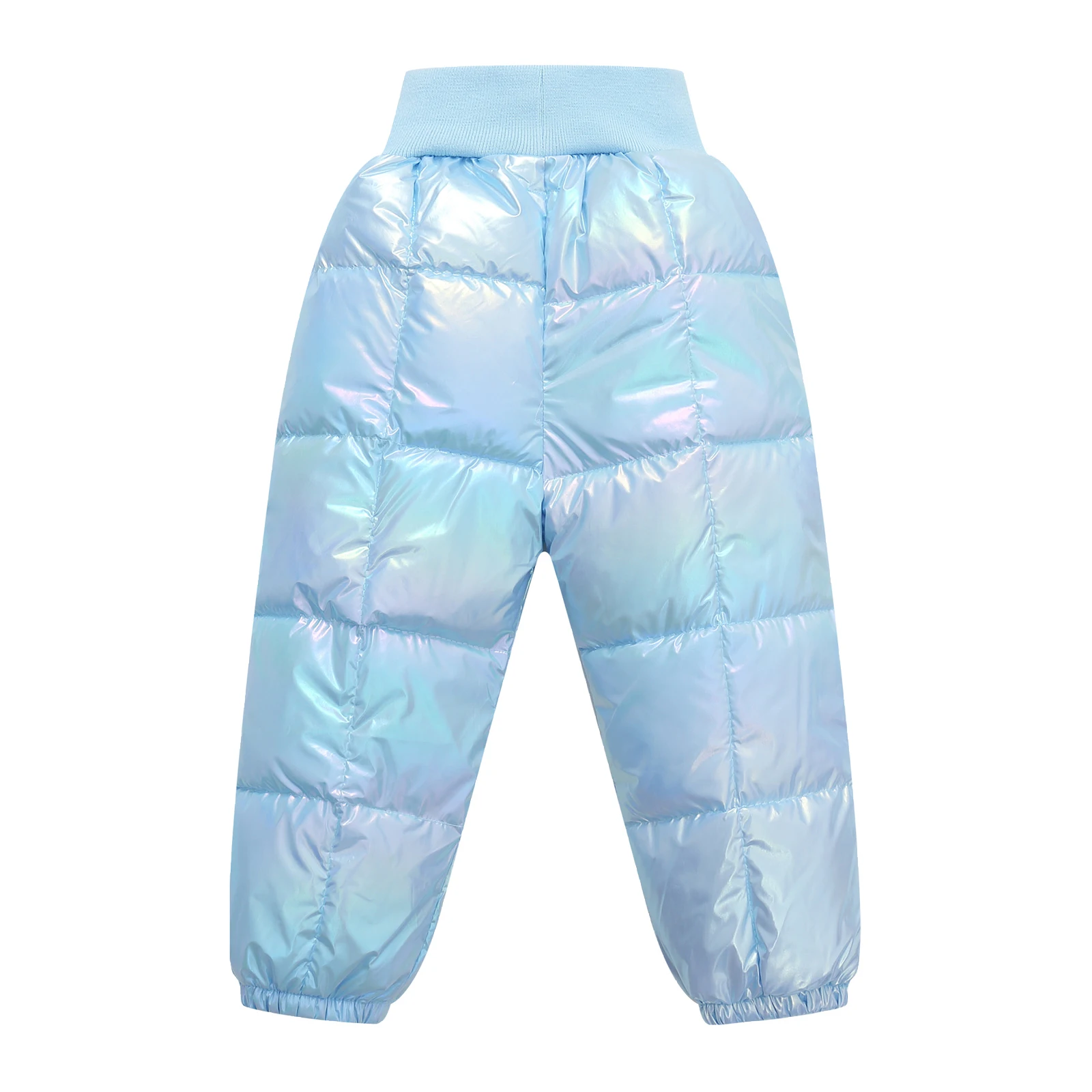 New Kids down Cotton Pants Outdoor Snow Play Ski Colorful Elastic High Waist Pants Winter Daily Fashion Warm for 2-7years