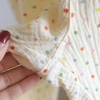 2026 New Summer Women's Pajama Set 100% Cotton Crepe Short Sleeve+Shorts+Pants 3-Piece Pajama Women's Cardigan Home Clothes - Image 6