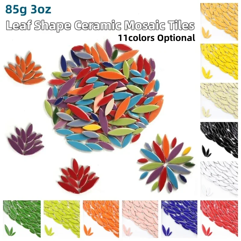 Tessere Di Mosaico Di Petali Di Ceramica 85G/3Oz Piastrelle Di Foglie Di Gres Porcellanato Fai Da Te Foglie Di Salice Pietre Per La Produzione Di Mosa