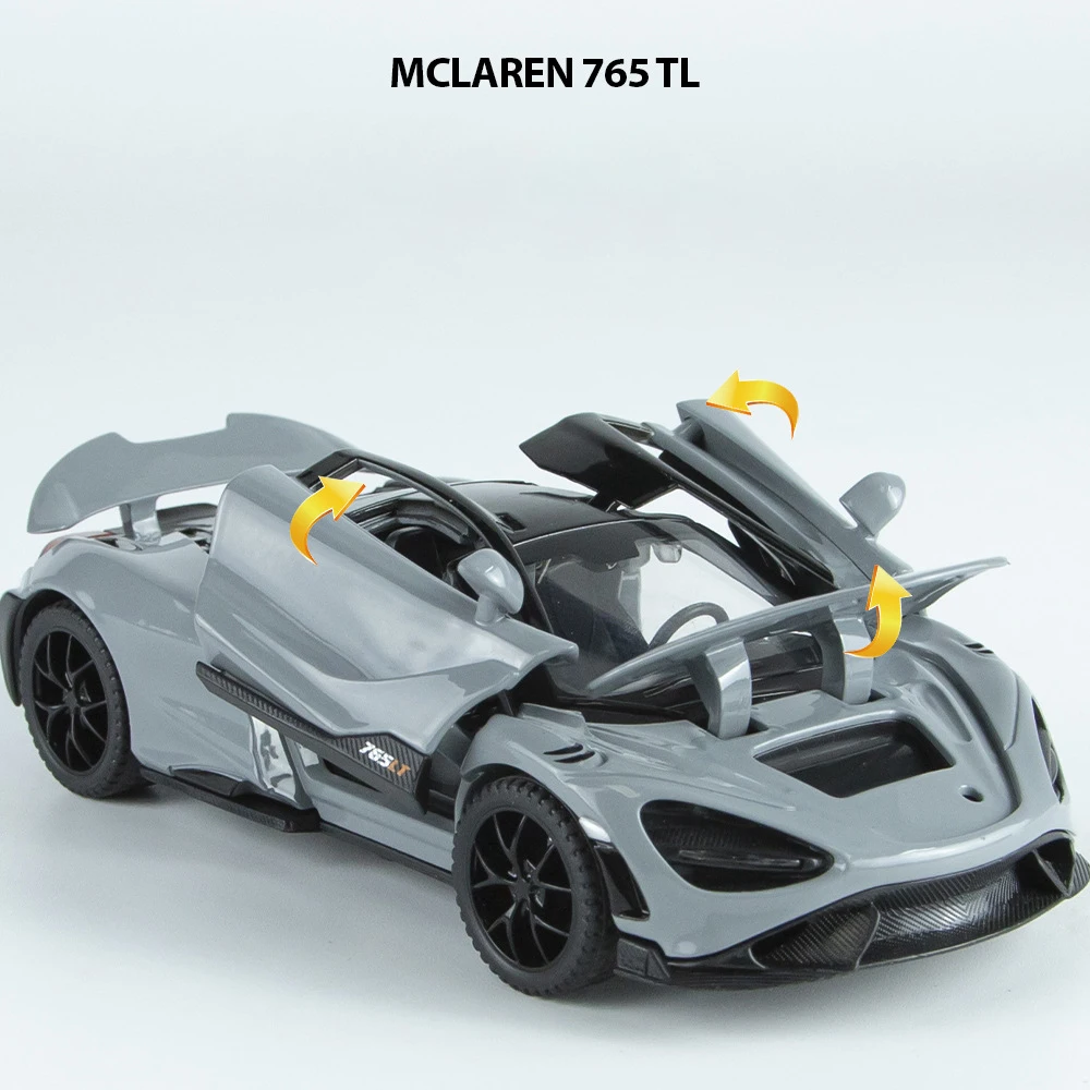 マクラーレン765ltカーモデル、1:32ダイキャストメタルビークル