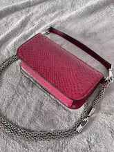  Genuine Leather Messenger Bag Women's Fashion Shoulder Bag Chain Anti-Crystal Decorative Handbag Detachable Shoulder Strap Purse 