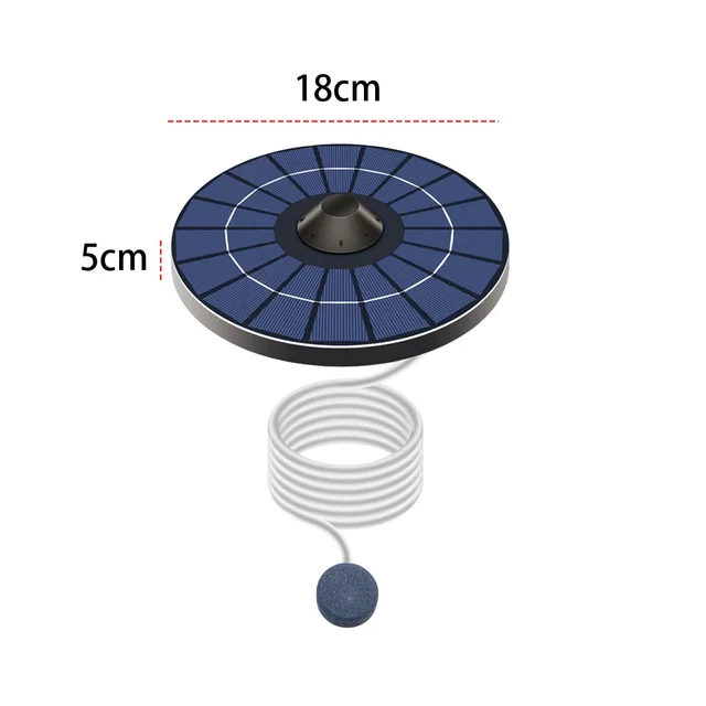 2.5W 6V Solar Fountain Pump with Air Hose and Bubble Stone Bubble Oxygenator Powerful Solar Panel for Garden Outdoor Decoration 6
