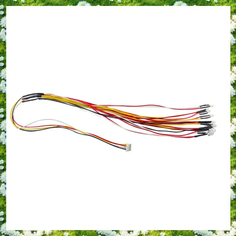 2025-10 LED 라이트 2개 빨간색 4개 노란색 4개 흰색 WPL D12 D42 1/10 RC카 업그레이드 부품 장식 액세서리, 10개 LED 라이트 2개 빨간색 4개 노란색