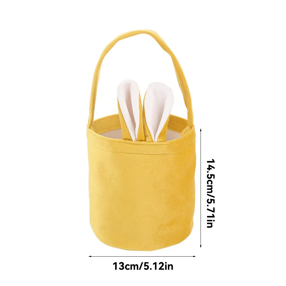 Rabbit Ear Bag with Handle Easter Decoration Bunny Gift Buckets Velvet Bags Wedding Candy Bag Kids Birthday Party Supplies